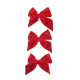 Set of 3 Bows 32cm x 14cm - Red