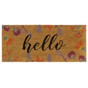 Coir Insert Door Mat Floral Hello 23x53