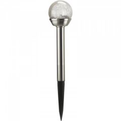 Glow Orb Stainless Steel Solar Stake Light