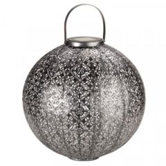 Damasque Jumbo Solar Lantern - Silver