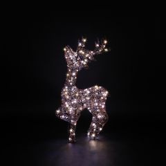 70cm Copper Acrylic Tatton Standing Stag with 170 White & Warm White DuoBulb Lights