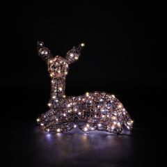 40cm Copper Acrylic Resting Fawn with 65 Warm White Lights