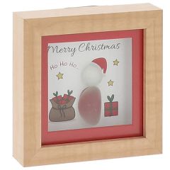 Pebble Glass Mini Plaque Christmas Santa 10x10cm