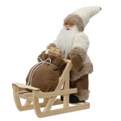 35cm White Santa on Sled