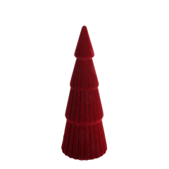 40cm Flocked Tree - Burgundy