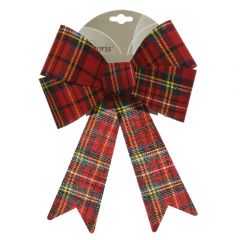 Clip-On Tartan Bow 26cm