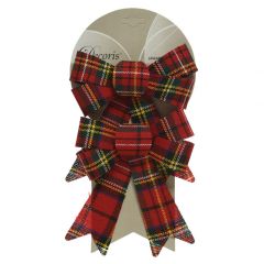 Clip-On Tartan Bow 17cm (Pack of 2)