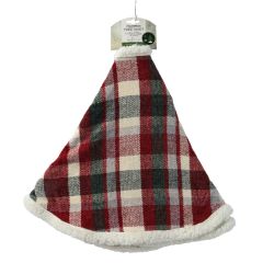 Red Tartan Polyester Tree Skirt 100cm