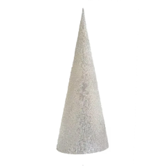 61cm Beaded Cone Tree - White
