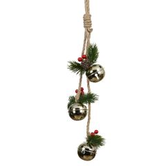 48cm Iron, Berries & Pinecone Decoration - Gold