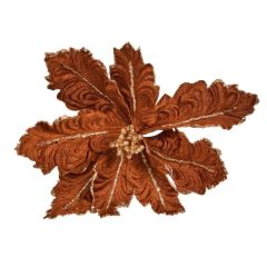 Copper Bronze Clip-On Poinsettia - Style 1