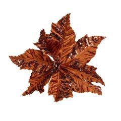 Copper Bronze Clip-On Poinsettia - Style 2