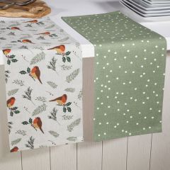 Christmas Robin Spot Tea Towel - Pack of 2