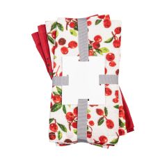 Cranberry Embroidered Napkins 40x40cm - Set of 4