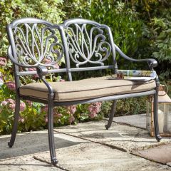 Amalfi High-Back Bench with Cushion - Bronze