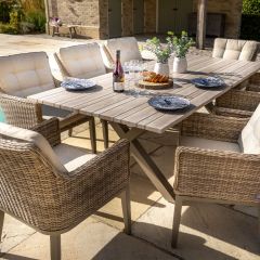 Arley 8 Seat Rectangular Dining Set - Latte/Biscotti