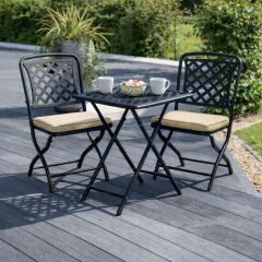 Classic Square Folding Bistro Set - Bronze
