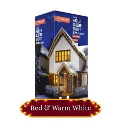 480 ClusterBright Multi-Action LED Christmas Lights - Red & Warm White