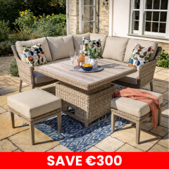Arley Square Casual Dining Set - Latte/Biscotti