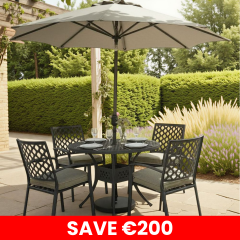 Avebury 4 Seat Round Dining Set - Antique Moss