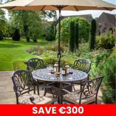 Amalfi 4 Seat Round Dining Set - Bronze