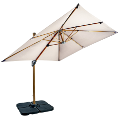 2.5m Aegean Folie Square Cantilever Parasol - Dove (with Water Filled Base)