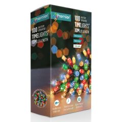 100 Battery Operated Multi-Action LED Christmas Lights - Multi Coloured