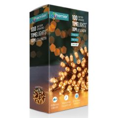 100 Battery Operated Multi-Action LED Christmas Lights - Vintage Gold