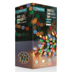 200 Battery Operated Multi-Action LED Christmas Lights - Multi Coloured