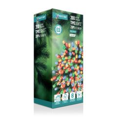 200 Battery Operated Multi-Action LED Christmas TimeLights - Multi Coloured