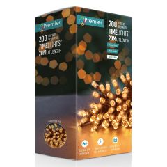 200 Battery Operated Multi-Action LED Christmas Lights - Vintage Gold