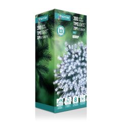 200 Battery Operated Multi-Action LED Christmas TimeLights - White