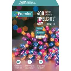 400 Battery Operated Multi-Action LED Christmas Lights - Rainbow