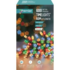 600 Battery Operated Multi-Action LED Christmas Lights - Multi Coloured