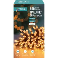 600 Battery Operated Multi-Action LED Christmas Lights - Vintage Gold