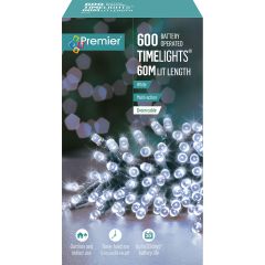 600 Battery Operated Multi-Action LED Christmas Lights - White