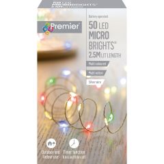 50 MicroBright Battery Operated Christmas Lights - Multi Coloured