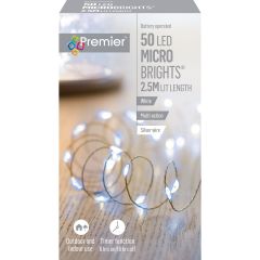 50 MicroBright Battery Operated Christmas Lights - White