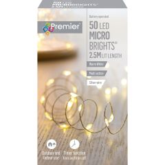 50 MicroBright Battery Operated Christmas Lights - Warm White