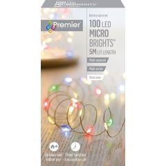 100 MicroBright Battery Operated Christmas Lights - Multi Coloured