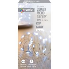 200 MicroBright Battery Operated Christmas Lights - White