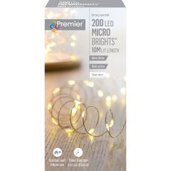 200 MicroBright Battery Operated Christmas Lights - Warm White
