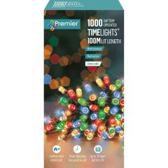 1000 Battery Operated Multi-Action LED Christmas Lights - Multi Coloured
