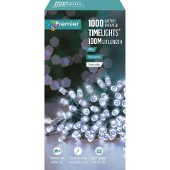 1000 Battery Operated Multi-Action LED Christmas Lights - White