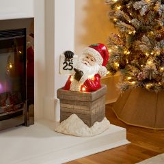 48cm Santa in Chimney - Battery Operated