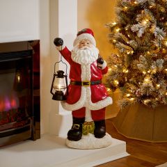68cm Santa with Lantern - Battery Operated
