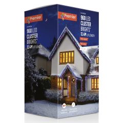 960 ClusterBright Multi-Action LED Christmas Lights - Multi Coloured with Clear Cable