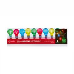 10 Outdoor Connectable Festoon Party Lights - Multi Coloured