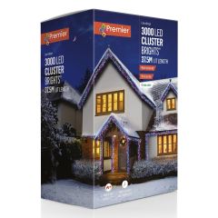 3000 ClusterBright Multi-Action LED Christmas Lights - Multi Coloured