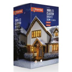 3000 ClusterBright Multi-Action LED Christmas Lights - Vintage Gold